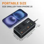 200W Car Power Inverter DC12V to AC220V with USB C and USB A for Business Travel - Image 3